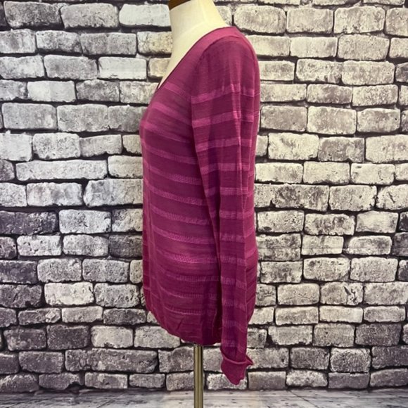 Banana Republic Pink On Pink Long Sleeve Blouse Size Medium - Picture 4 of 8